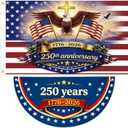 2pcs 250th Anniversary USA Flag Decorations – 3x5FT American 1776–2026 Banner, Patriotic Garden Flags for 4th of July, Independence Day Outdoor Party Decor
