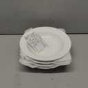 DOWAN Soup and Pasta Bowls Set of 4, White Porcelain Wide Rim Salad Plates, 20 Ounces, Microwave & Dishwasher Safe (9.5")