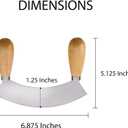 HIC Kitchen Mezzaluna Rocking Chopper And Mincing Knife With Double Handles, Stainless Steel, Rubberwood, For Herbs Vegetables Nuts And More