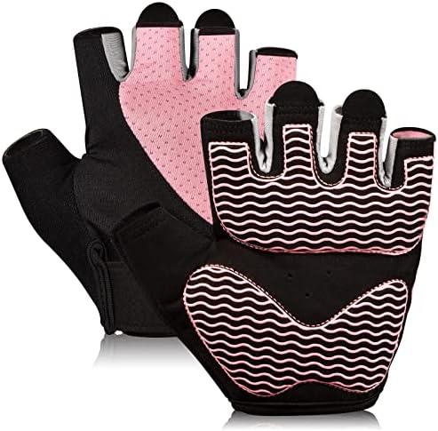 Sunnex Gym Gloves - Fingerless, Breathable Workout Gloves for Weightlifting, Cycling & More M