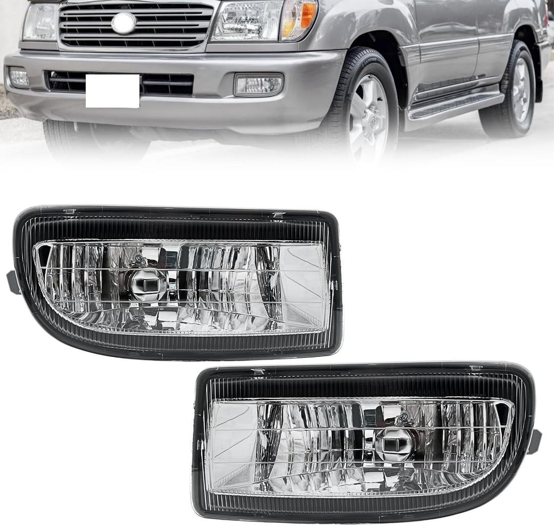 WILD BEAR Driving Fog Lights Fit For 1998-2007 Land Cruiser FJ100, Front Bumper Lights Without Switch Harness