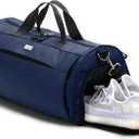 TOPDesign Gym Bag for Women & Men, Unisex Duffel Bag with Shoe Compartment & Wet Pocket for Travel Sports Gym (M Blue)