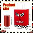 24 PCS Race Car Gift Bags Checkered Racing Flag Treat Bags Race Car Themed Party Favors Goodie Candy Paper Bag with Handles for Racing Themed Birthday Party Supplies