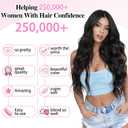ALXNAN Clip in Long Wavy Synthetic Hair Extension 24 Inch Black 4PCS Thick Hairpieces Fiber Double Weft Hair for Women