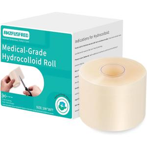 New Version Hydrocolloid Roll,2in*16ft Hydrocolloid Bandages for Wound Care,Medical-Grade Hydrocolloid Patch Bandages with Self-Adhesive, Flexible & Waterproof DIY Size & Shape (16FT)