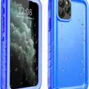 SPORTLINK for iPhone 17 Pro Max Waterproof Case  Shockproof Dustproof Case with Builtin Screen Protector, Full Body Heavy Duty Sealed Protective Cover for iPhone 17 Pro Max 6.9" Blue/Frosted Clear