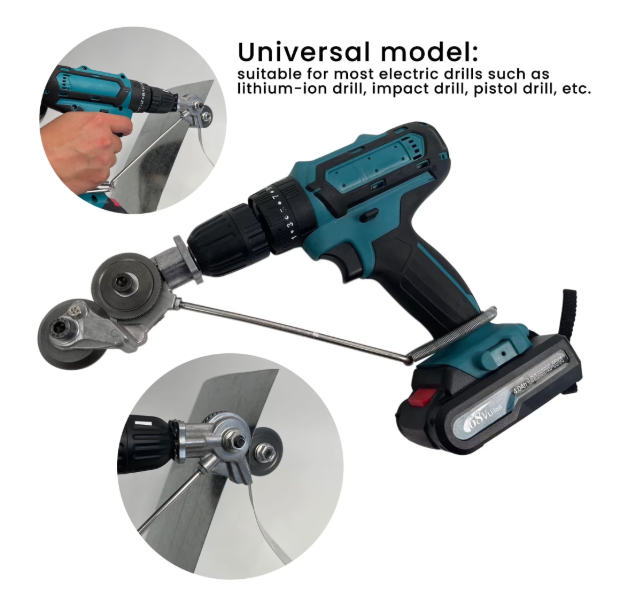 Electric Drill Shears, Metal Nibbler Drill Attachment, Electric Drill Plate Cutter Attachment, Metal Cutter Sheet Drill Attachment for Metal Cutting (Universal)