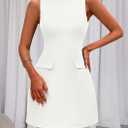 PRETTYGARDEN Womens Sleeveless Summer Dresses 2026 Formal Boat Neck Bodycon Elegant A Line Business Work Office Mini Dress (S)