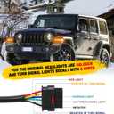 M MIBAHE LED JL Fender Lights with Side Marker Replace for Jeep Wrangler 2018-2022 Sahara, Rubicon, High Altitude Models STOCK HALOGEN Turn Signal 6 wires for stock headlights are halogen