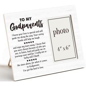 Godparents Gifts for Baptism Picture Frame, Godparent Proposal Gifts, Thank You Gift To My Godparents Photo Frame for 4 x 6 Inch Photo