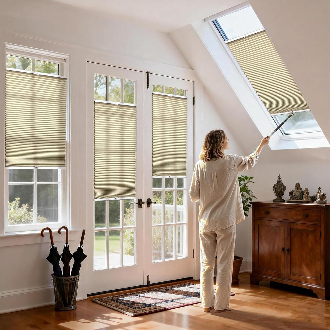 Top Down Bottom Up Cellular Skylight Shades for Ceiling & Door & Window, 46"W x 72"H