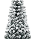 4.5 ft. White Unlit Light Type Flocked Classic Pencil Artificial Christmas Tree with 242 Tips