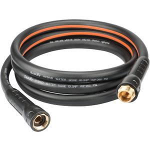 EADUTY Hybrid Lead In Garden Hose 5/8 IN. x 10 FT, Heavy Duty, Lightweight, Flexible with Rotatable Grip Handle and Solid Brass Fittings, Gray+Orange