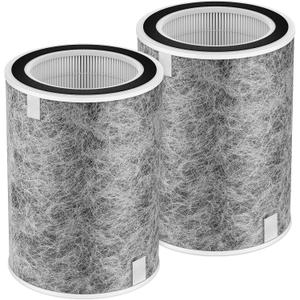 HP201 HP302 Replacement Filter Compatible with Shark HP201 HP302 HP301 HP202 HP232 HC502 AP1000 Air Purifier MAX, H13 True HEPA for 99.97% particles & Dust, Compare Part # HE2FKBAS, HE2FKBASMB, 2 Pack