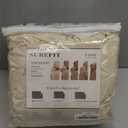 SureFit Cotton Duck One Piece Straight Skirt Slipcover, 100% Cotton, Relaxed Fit, Machine Washable, Sofa Cover, T-Cushion, Natural Color/Perfect for Protecting Your Favorite Furniture