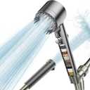PWERAN Filtered Shower Head with Handheld, High Pressure Water Flow and Multiple Spray Modes Shower Head with Filter, Power Wash for Hard Water, Showerhead with ON/OFF Switch for Pets Bath (Gray)