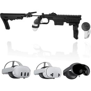 Vr Gun Stock for Quest 3 Quest 3s Quest pro-Controller Accessories for fps gameing,Adjustable & Foldable Design,Quick-Load System, Real-Time Reticle SyncNylonConstruction-Right Hand