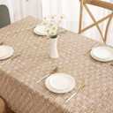 Walrus Heavy Duty Vinyl Tablecloth with Flannel Backing Waterproof Oil-Proof Plastic Table Cloth Stain-Resistant Wipeable Rectangle or Square Table Cover for Indoor and Outdoor (Weave, 54X54 Inch)