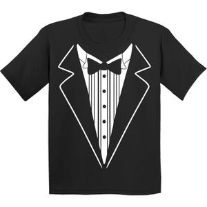 P&B Tuxedo White Funny Youth T-Shirt (Small)