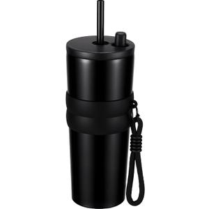 Tumbler with Lid and Straw 20oz, Stainless Steel Vaccum Insulated Water Bottle, Spill Proof Water Bottle with Retractable Straw, Travel Coffee Tumbler for Car Cup Holder - Leak Proof