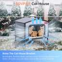 SOVPAI Outdoor cat House, Waterproof cat House for Stray Pets, Suitable for Outdoor/Indoor Cats, Easy to Assemble and Clean, Suitable for Multiple Pets and Large Cats (Grey, L 24 * 19 * 17)
