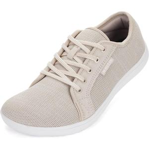 WHITIN Women's Minimalist Barefoot Shoes Wide Toe Box Zero Drop Sneakers Size 8 Tennis Running Sport Cute Athletic Flat Walking Comfy W81 Beige 39
