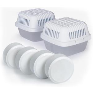 HUMYDRY - Pack of 2 Smart Dehumidifiers Devices with 4 Dehumidifier Tablets - 15.9 oz - Prevents Moisture - Fragrance Free - Ideal for Spaces Up to 200 sq.FT