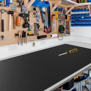 Black Plastic Table Cover Protector, 42" x 60" PVC Desk Pad Mat
