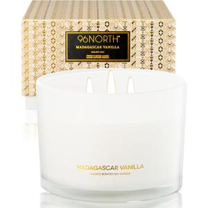 96NORTH Luxury Vanilla Soy Candles | Large 3 Wick Jar Candle | Up to 50 Hours Burning Time | 100% Natural Soy Wax | Relaxing Aromatherapy Aesthetic Candle | Housewarming Gift for Men and Women