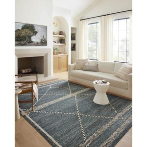 Loloi Fabian Collection FAB-01 Denim/Charcoal 7'-10" x 7'-10" Square Area Rug