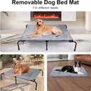 Outdoor Dog Elevated Bed for Large Dogs with Plush Mat, Durable Washable Raised Dog Beds, Indestructible Cooling Dogs Beds, Chew Proof Pet Cot Hammock for Large Breathable Outside (XL)