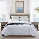 Globon Ultra-Soft Lightweight Down Feather Comforter California King Size,Breathable Thin Blanket Duvet Insert for Hot Sleeper/Warm Weather,Noiseless Shell,700 Fill Power with Corner Tabs,White