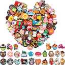 Humyoun 72 Pcs Silicone Beads for Pens Cartoon Random Focal Beads Bulk for Keychains Making DIY Pen Bracelet Jewelry Making