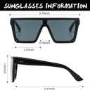 3 Pieces Square Oversized Sunglasses for Women Men Flat Top Large Black Frame Fashion Shades