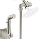 Dog Shower Attachment Metal, YDmeet Pet Shower Attachment for Fast and Clean Pet Bathing and Dog Washing, Brass Shower diverter, Adjustable Pet Shower Sprayer, 8 ft Hose and Shower Holder, Brushed