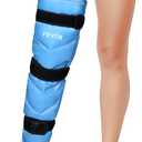 REVIX Full Leg Ice Pack Wrap Around Entire Leg, Reusable Gel Cold Wrap for Hip, Thigh and Knee, Soft Cold Compress Ice Pack Sleeve with 3 Straps (Large (Pack of 1), Blue)