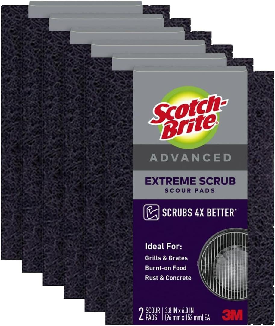 Scotch-Brite Extreme Scrub Scour Pad 77222-R, 2 Each/Pack, 6 Packs/case, 6 Packs per case