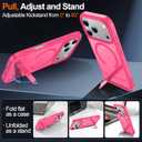 MOZOTER for iPhone 17 Pro Max Case with Kickstand,[Compatible with MagSafe] [12FT Military Grade Protection] Slim Translucent Matte Shockproof Phone Case,6.9",Rosered