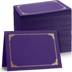 Fainne 80 Pieces Certificate Holders Diploma Holders Document Holder Certificate Covers Certificate Folders with Gold Foil Border for Letter Size 8.5 x 11 Inches Diploma Documents Awards (Purple)