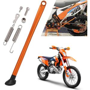 Dirt Bike Kickstand Motorcycle Kick Stand 7075 Aluminum with Springs Bolts for 125 150 200 250 300 350 450 500 EXC EXCF SX SXF XC XCF XCW XCFW Six Days Tpi 2017-2022 Supermoto Motocross Orange
