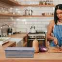 DOITOOL Flatware Tray with Lid, 2Pcs Kitchen Drawer Organizer, Kitchen Cutlery Tray and Utensil Drawer Organizer with Cover, Countertop Silverware Storage Container (Black)