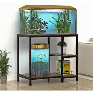 Fish Tank Stand for 40 Gallon, Wood Aquarium Stand with Shelves for Fish Tank Accessories Storage, 660LBS Capacity (Rustic Brown)
