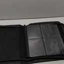 KarlyPro Toploader Binder 4 Pocket Hold 128+Trading Cards in 3" x 4"Top Loaders, Double-Sided Loading 2X2 Pockets Toploaders 35pt-55pt Storage, Ringless Zipper Folder with Tag Design-Black