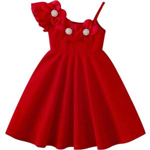 GORGLITTER Girl's Dresses Cute Summer Beach Birthday Floral Flower Sleeveless A Line Short Mini Dresses Clothes, Size 5T