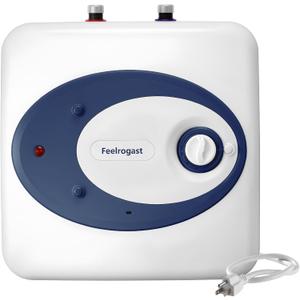 8-Gallon Electric Tank Water Heater, 120V 1500W Under-Sink Hot Water Heater for Kitchen, Bathroom, Bathrooms, Offices, Wall or Floor Mounted, Dark Blue