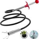 Upgraded Drain Snake, 76 inch Hair Drain Clog Remover Tool  Sink Snake Drain Clog Remover for Sewer Kitchen Bathroom