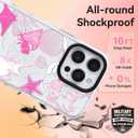 ChiCsFleur for iPhone 13 / iPhone 14 Case, TPU Phone case with Camera Protection for Women Girls Teens - Pink Preppy Sea Manta Y2K Shell Starfish Elegant Coral Ocean Gift Aesthetic Unique
