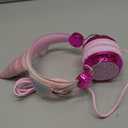 Kids Unicorns Headphones with Mic for School/Travel,95dB Volume Limited,Shareport,On/Over Ear Wired Headsets with Nylon Cable-Hot Pink (Rose2)