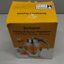 Honey Dispenser, Glass Honey Dispenser No Drip, Honey Pot with Stand, 8 oz Honey Jar, Maple Syrup Honey Container, Elegant Honeycomb Design for Home Decor for Any Occasion