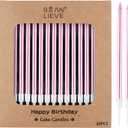 BEAN LIEVE 30-Count Rose Gold Long Thin Metallic Birthday Candles, Cake Candles, Birthday Parties, Wedding Decorations, Party Candles, Cake Decorations